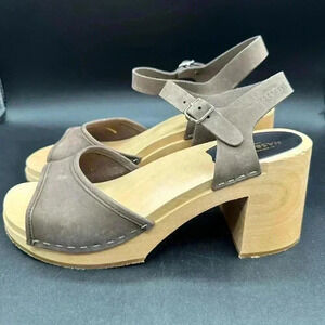 Swedish Hasbeens Brown Leather Mules